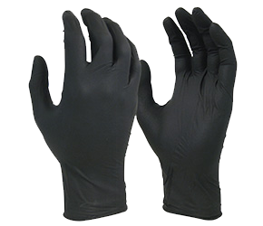 GLOVE DISPOSABLE NITRILE POWDER-FREE - BLACK - BOX OF 100 - 2XL